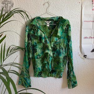 Women's Green and Khaki Blouse
